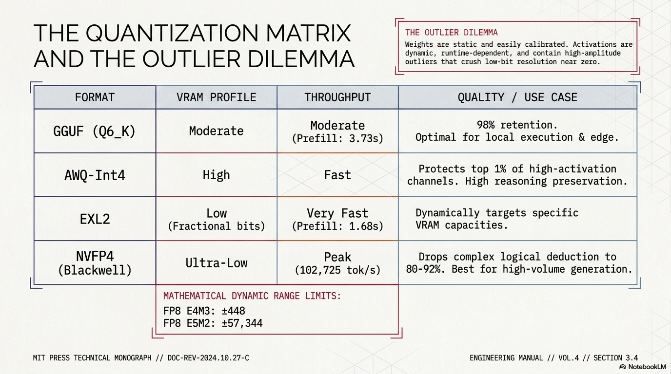 The Quantization Matrix & Outlier Dilemma (GGUF, AWQ, NVFP4)