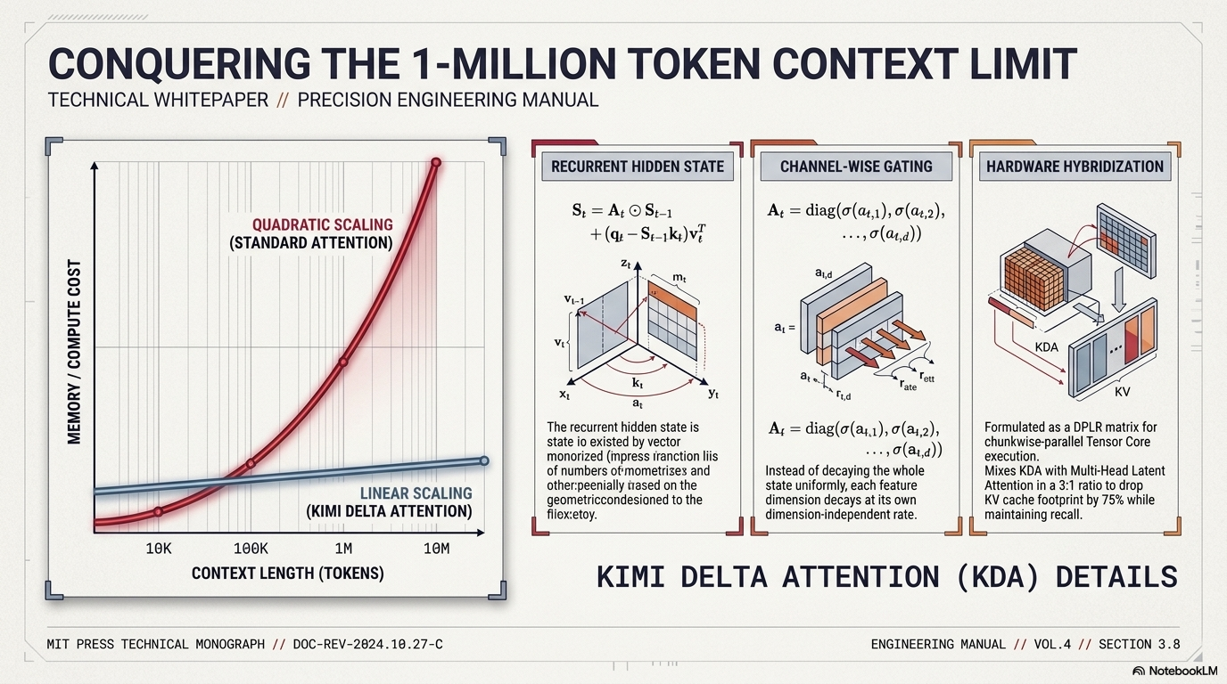 Conquering 1M Token Context Limits: Kimi Delta Attention (KDA)